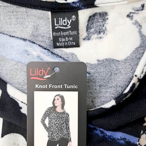 Lildy Floral Print Knot Front Tunic - Picture 4 of 7